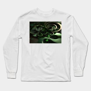 St Patricks Day Artwork - Green abstract artwork Long Sleeve T-Shirt